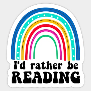 Rainbow Rather Be Reading Sticker